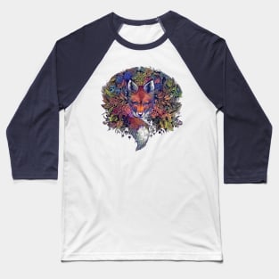 Autumn Rainbow Hiding Fox Baseball T-Shirt